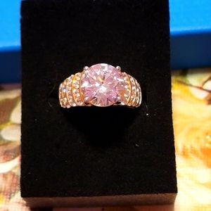 Charles winston white Cubic Zirconia 18k Yellow Gold Over Silver Ring